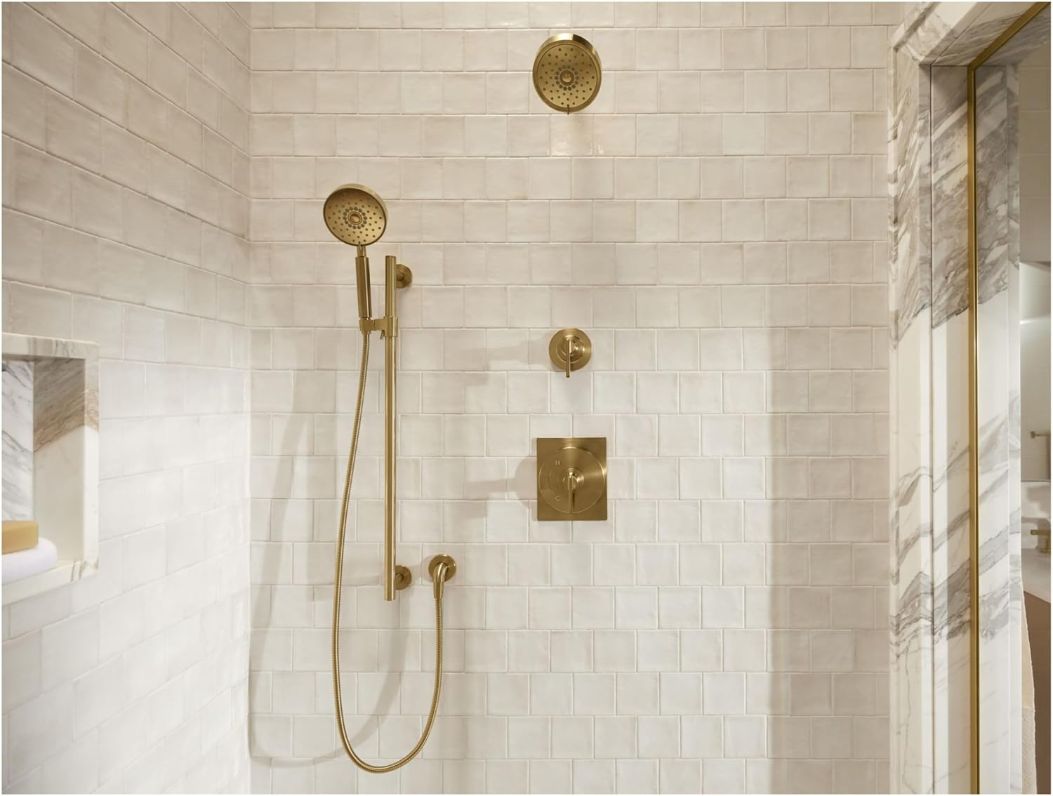 Kohler KTS35916-4G-BN Castia by Studio McGee Shower Only Trim Package with 1.75 GPM Single Function Shower Head with MasterClean Sprayface Vibrant Brushed Nickel