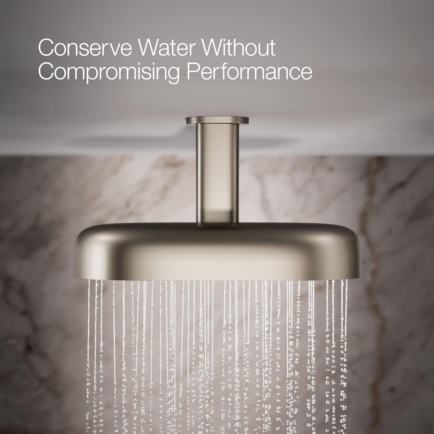 Kohler 26295-BN Statement® Oblong 14' two-function rainhead, 2.5 gpm, Vibrant Brushed Nickel