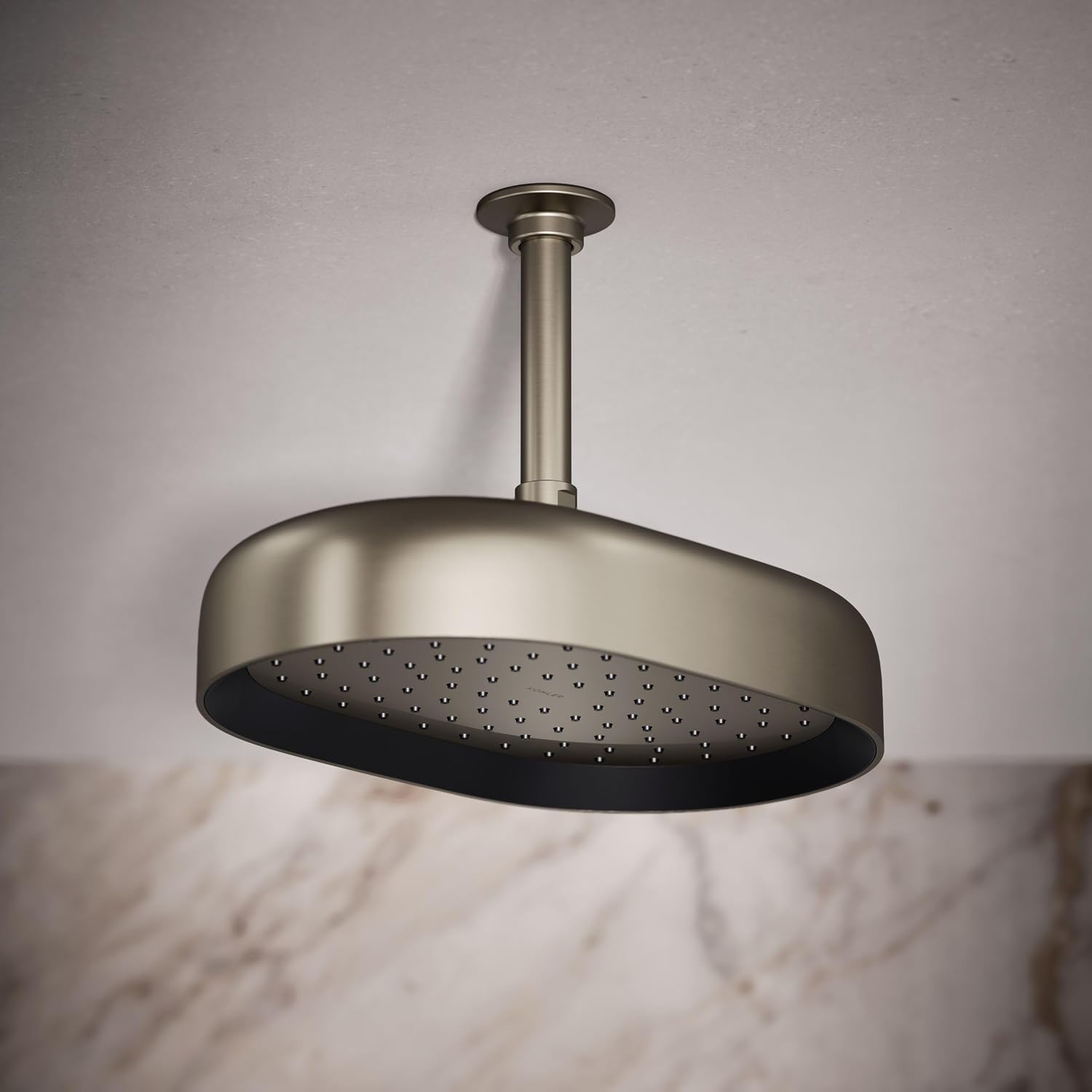 Kohler 26293-G-BN Statement® Oblong 12' single-function rainhead, 1.75 gpm, Vibrant Brushed Nickel