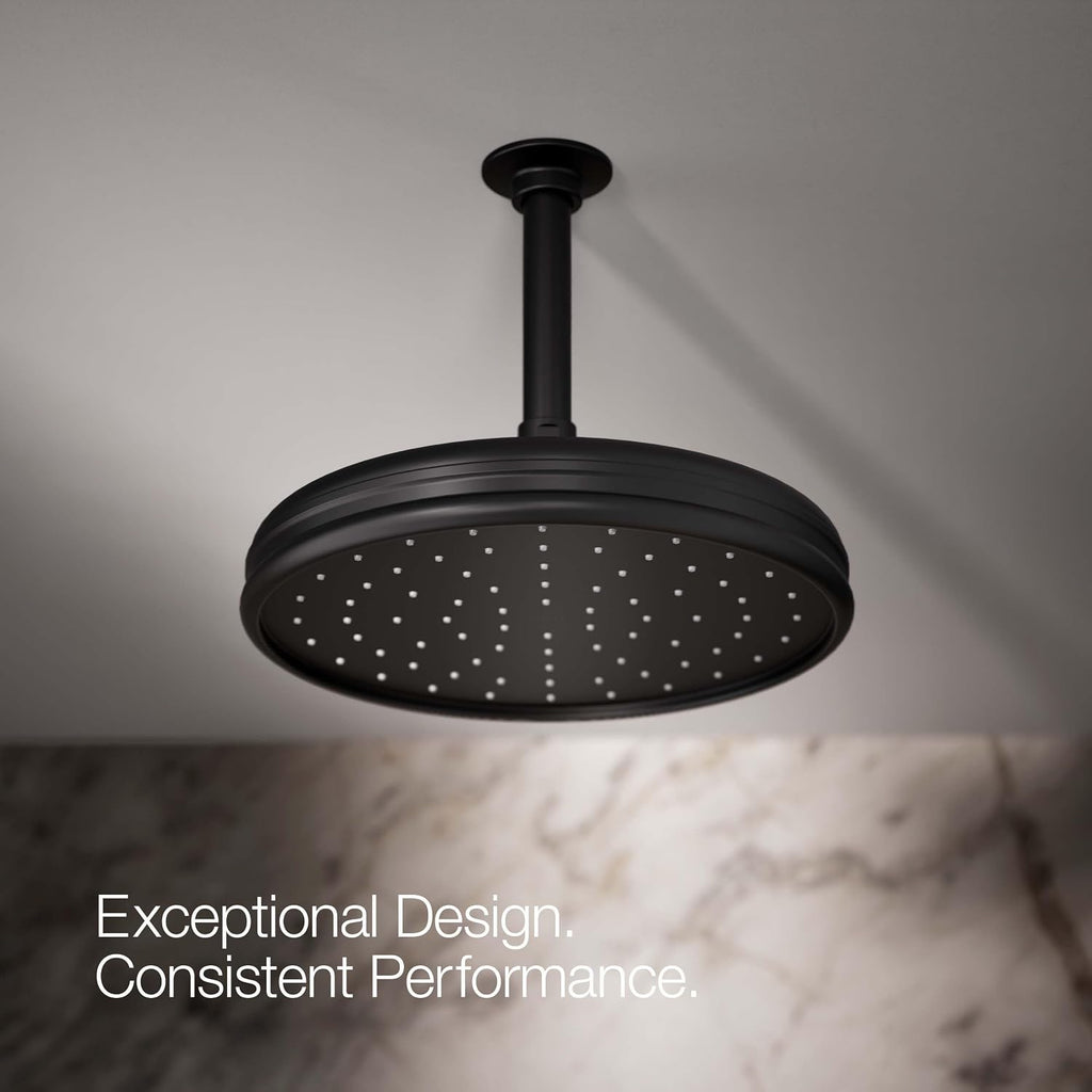Kohler 13693-BL Traditional 10' single-function rainhead, 2.5 gpm, Matte Black