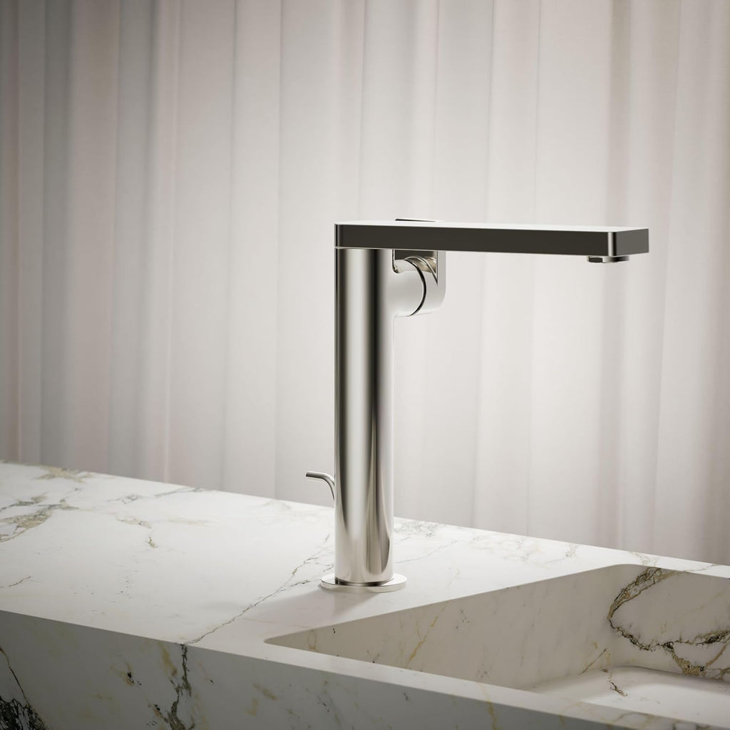 Kohler 73168-4-SN Composed® Tall Single-Handle Bathroom Sink Faucet with Lever Handle, 1.2 gpm, Vibrant Polished Nickel