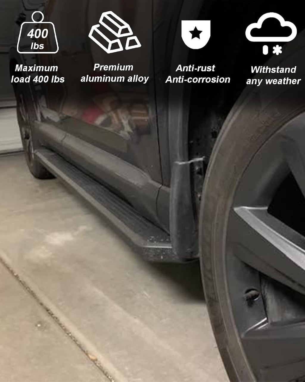 Black Running Board Fit for 2020-2026 Toyota Highlander L LE XLE XSE Limited Platinum Hybrid Bronze Edition Aluminum Alloy Side Step