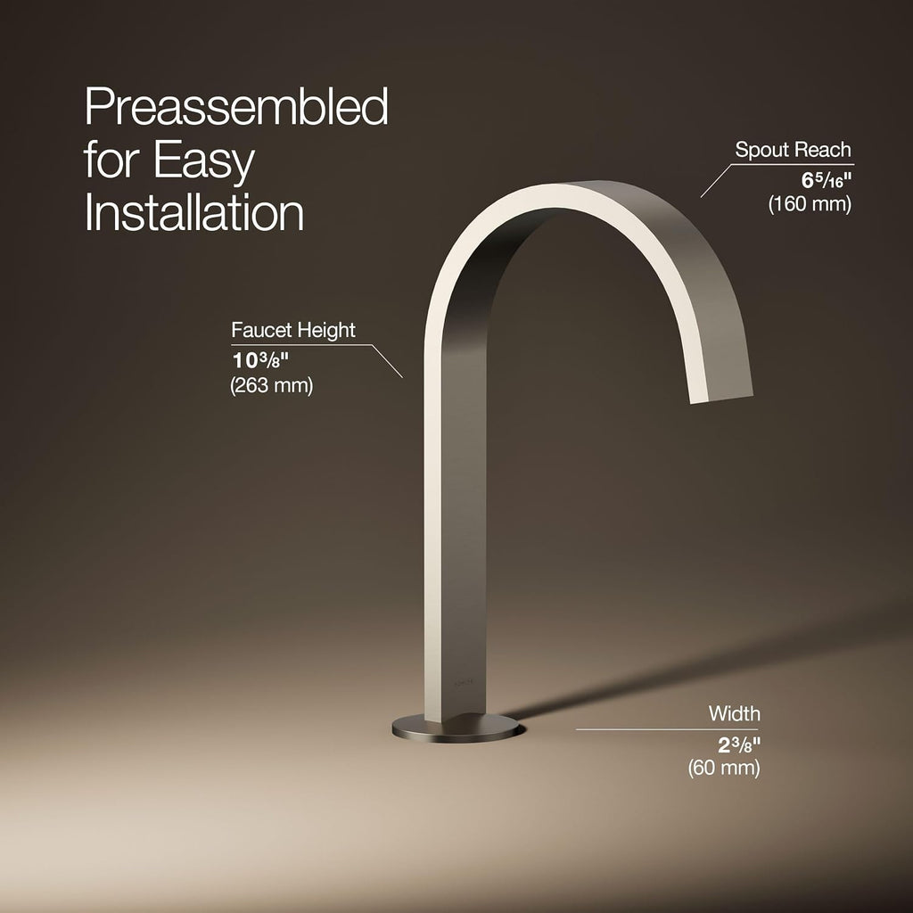 Kohler 77968-BN Components® Bathroom Sink Faucet spout with Ribbon Design, 1.2 gpm, Vibrant Brushed Nickel
