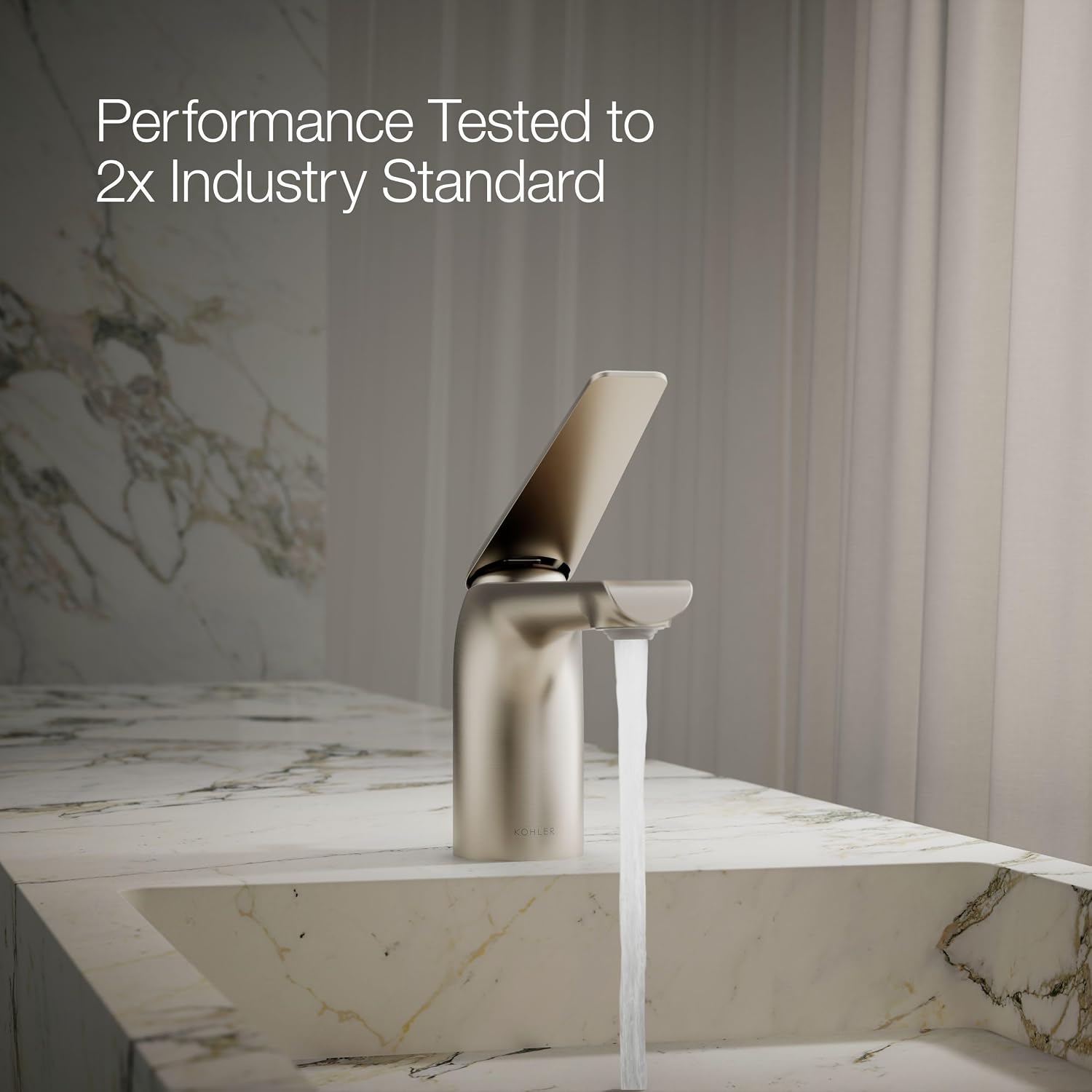 Kohler 97345-4-BN Avid® Single-Handle Bathroom Sink Faucet, 1.2 gpm, Vibrant Brushed Nickel