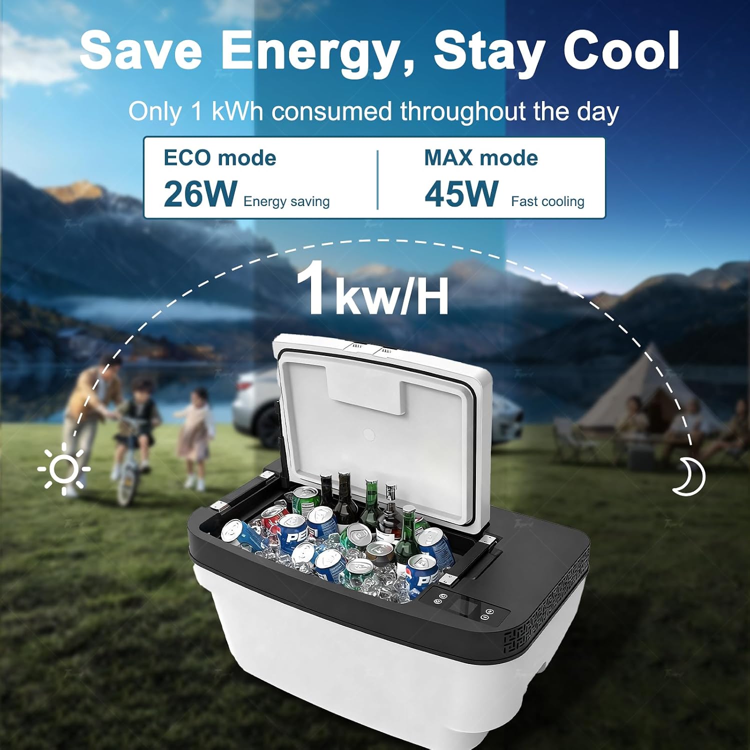 Tlyard Model Y Trunk 35L App Control Fridge 2020-2025 Huge Car Refrigerator, Car Freezer for Tesla Model Y Juniper 2026 2025, -7.6℉-50℉ Trunk Portable Freezer for Camping Tailgating Road Trip Home