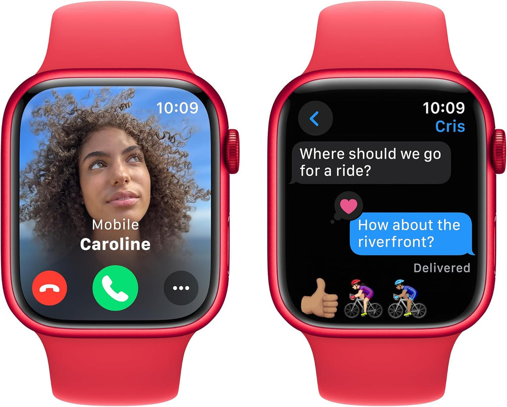 Apple Watch Series 9 [GPS 45mm] (Product) RED Aluminum Case with (Product) RED Sport Band S/M (Renewed)