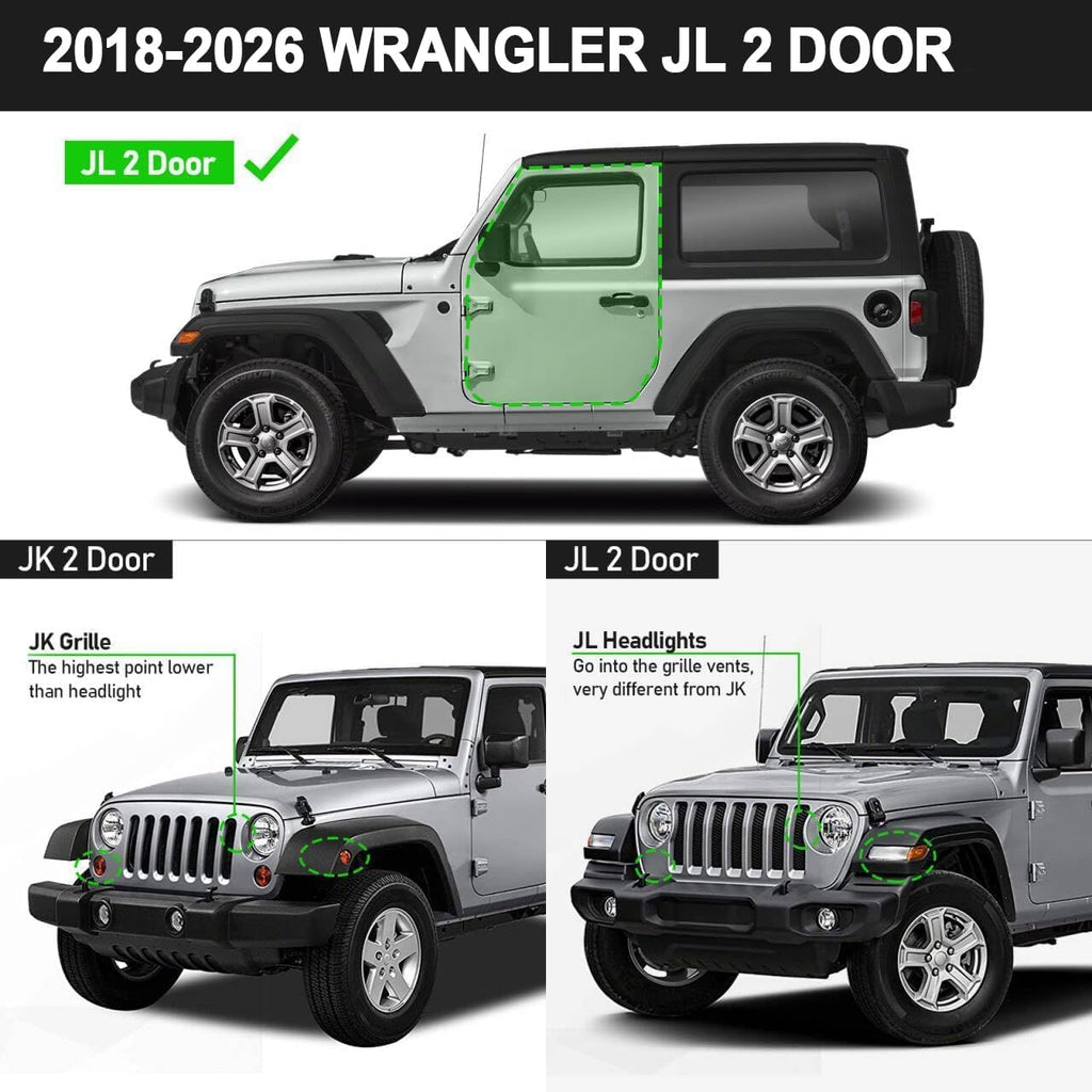 SMANOW Drop Down Style Running Boards Compatible with 2018-2026 Wrangler JL 2 Door, Dual-Stage Textured Black Powder Coated Side Steps Made with Carbon Stee. Wrangler JK Step Bars Nerf Bars.