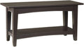 Alaterre Furniture Shaker Cottage Bench with Shelf, Chocolate