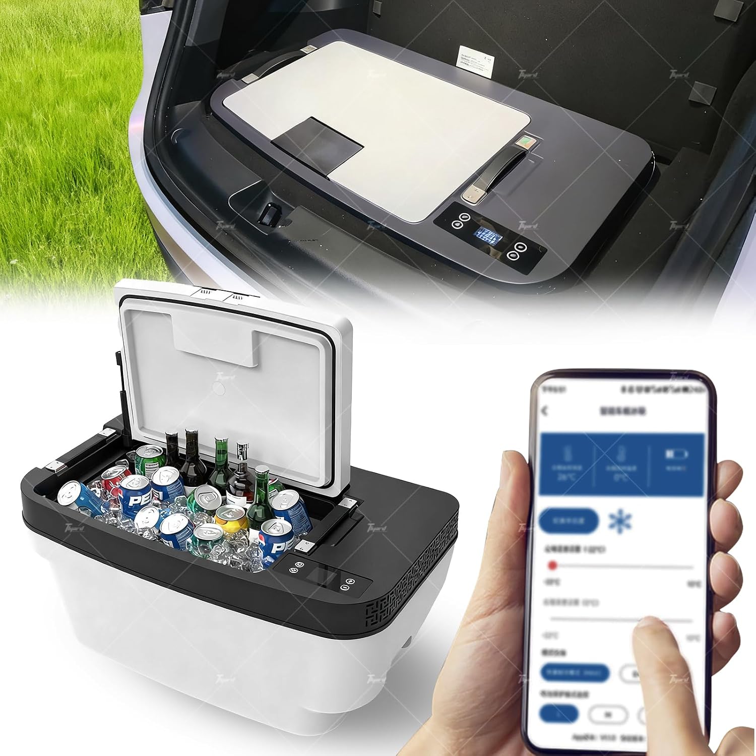 Tlyard Model Y Trunk 35L App Control Fridge 2020-2025 Huge Car Refrigerator, Car Freezer for Tesla Model Y Juniper 2026 2025, -7.6℉-50℉ Trunk Portable Freezer for Camping Tailgating Road Trip Home