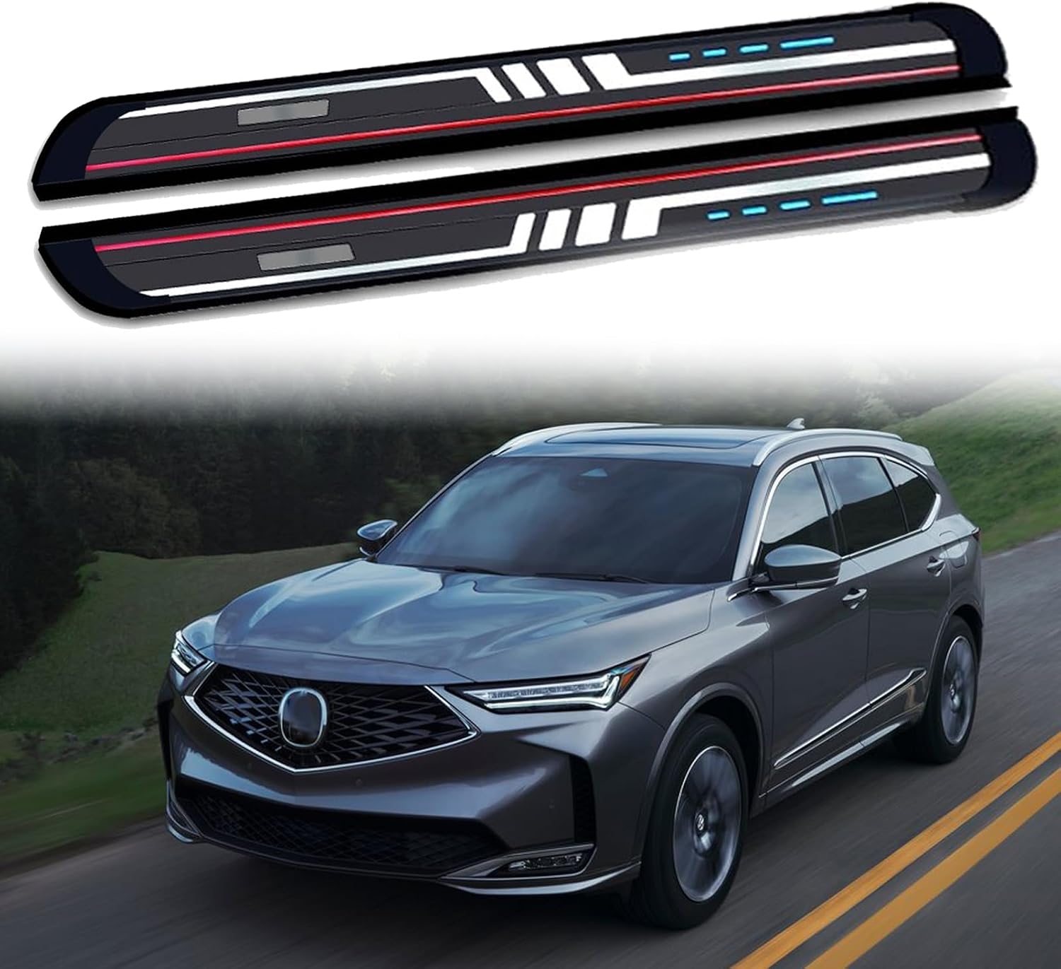Side Steps Pedal Nerf Bars Fits for Acura MDX 2022 2023 2024 2025 2Pcs Running Boards with Brackets