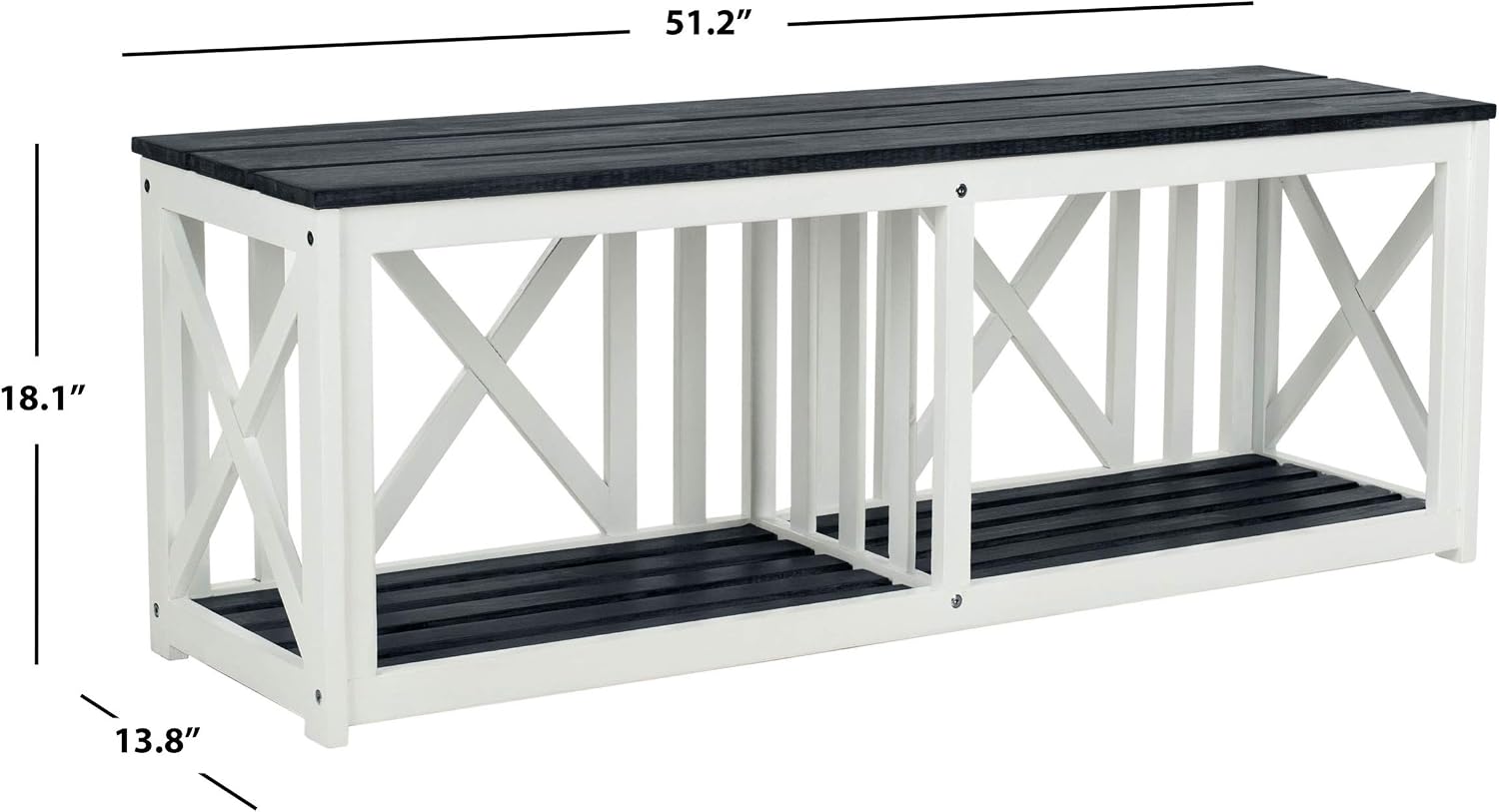SAFAVIEH Outdoor Collection Branco Dark Slate Grey Bench
