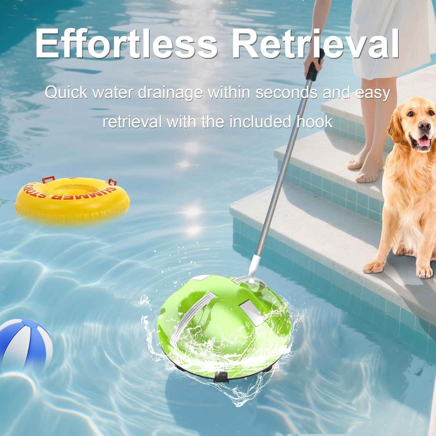 2026 Cordless Robotic Pool Cleaner - 120 Mins Automatic Pool Vacuum for Above Ground Pool & In - Ground Flat Pools up to 1000 Sq.Ft, Robot Pool Cleaner with Self - Parking Tech