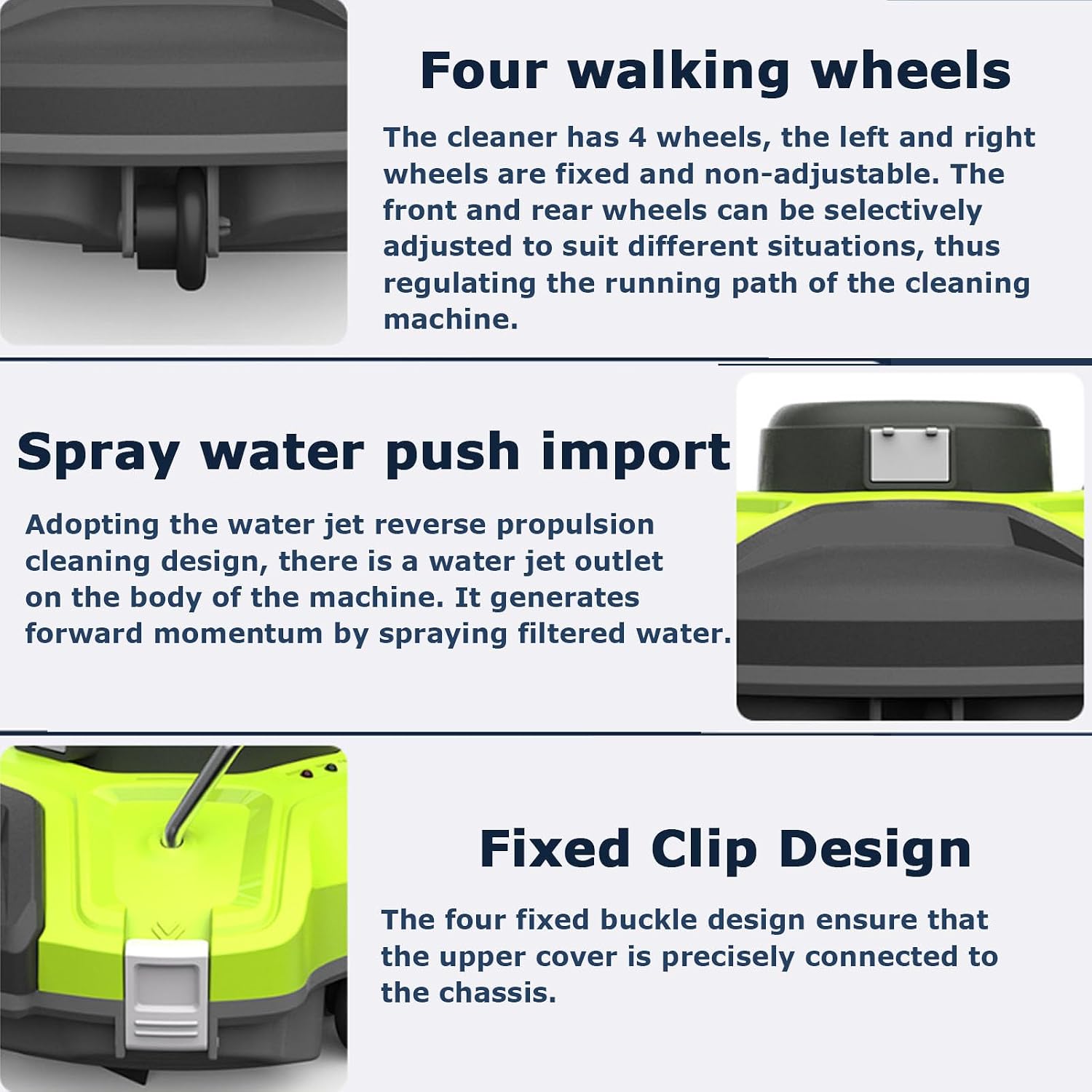 Automatic Wall Climbing Pool Vacuum, Cordless Robotic Pool Cleaner Dual Drive Motors, Self Parking, Rechargeable Pool Vacuum Robot for In Ground Flat Pools