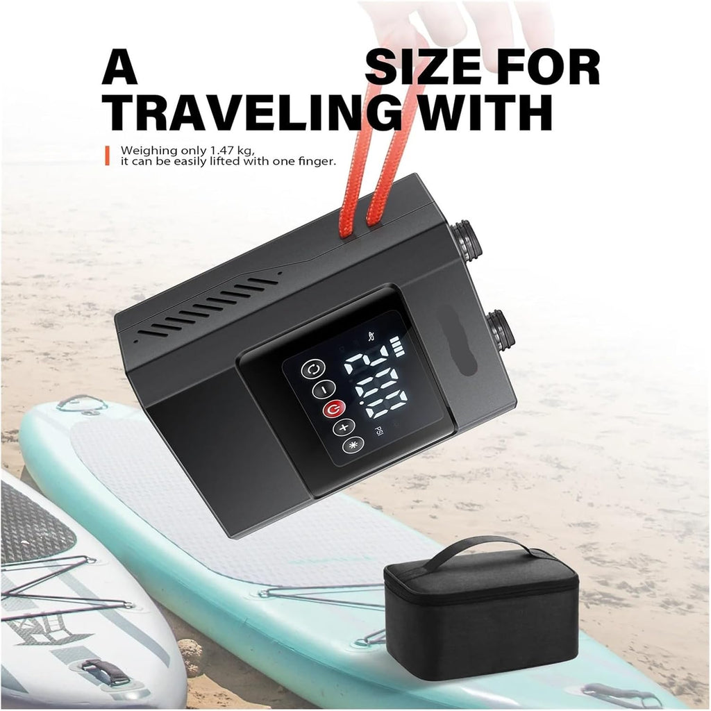 Tire Inflator, 20PSI SUP Portable Electric Pump Rechargeable For Outdoor Paddle Board Airbed Inflatable,Dual Use Air Pump