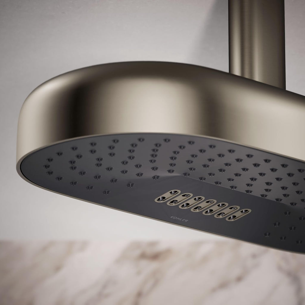 Kohler 26297-BN Statement® Oblong 18' two-function rainhead, 2.5 gpm, Vibrant Brushed Nickel