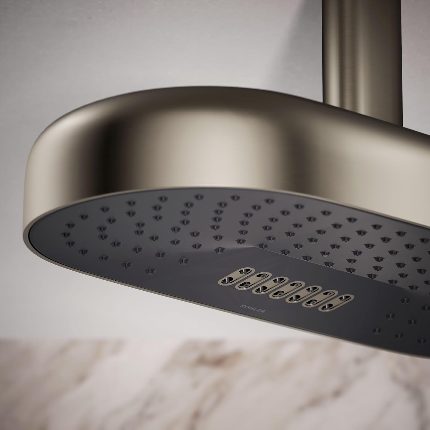 Kohler 26297-BN Statement® Oblong 18' two-function rainhead, 2.5 gpm, Vibrant Brushed Nickel