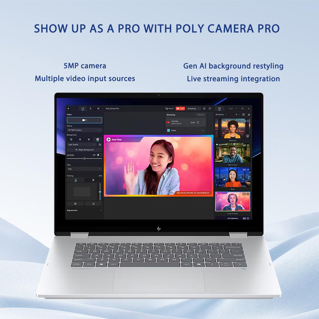 HP OmniBook 7 Flip (Envy Next Branded) 16' 2-in-1 Business Laptop, FHD+Touchscreen, Intel Core Ultra 7 258V, 32GB Onboard RAM, 2TB SSD, Wi-Fi 7, Win11 H, Silver Bundle with PCO Laptop Cooler