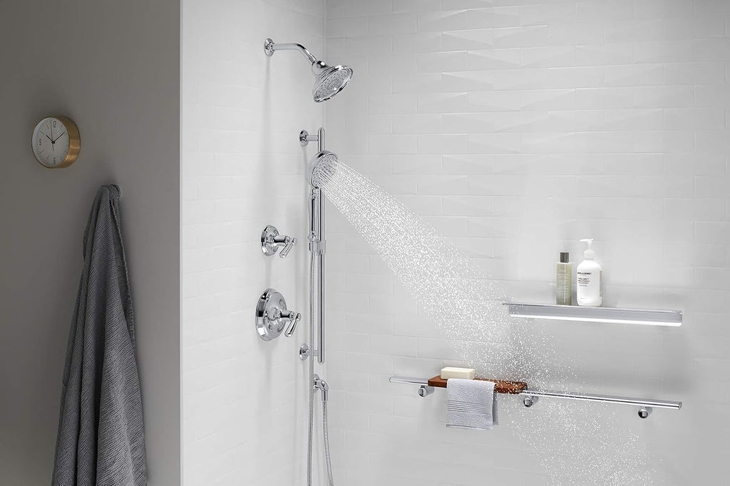 KOHLER 22163-CP Bancroft Multi-Function Handshower, Handheld Showerhead with 3 Spray Settings, 2.5 GPM, Polished Chrome