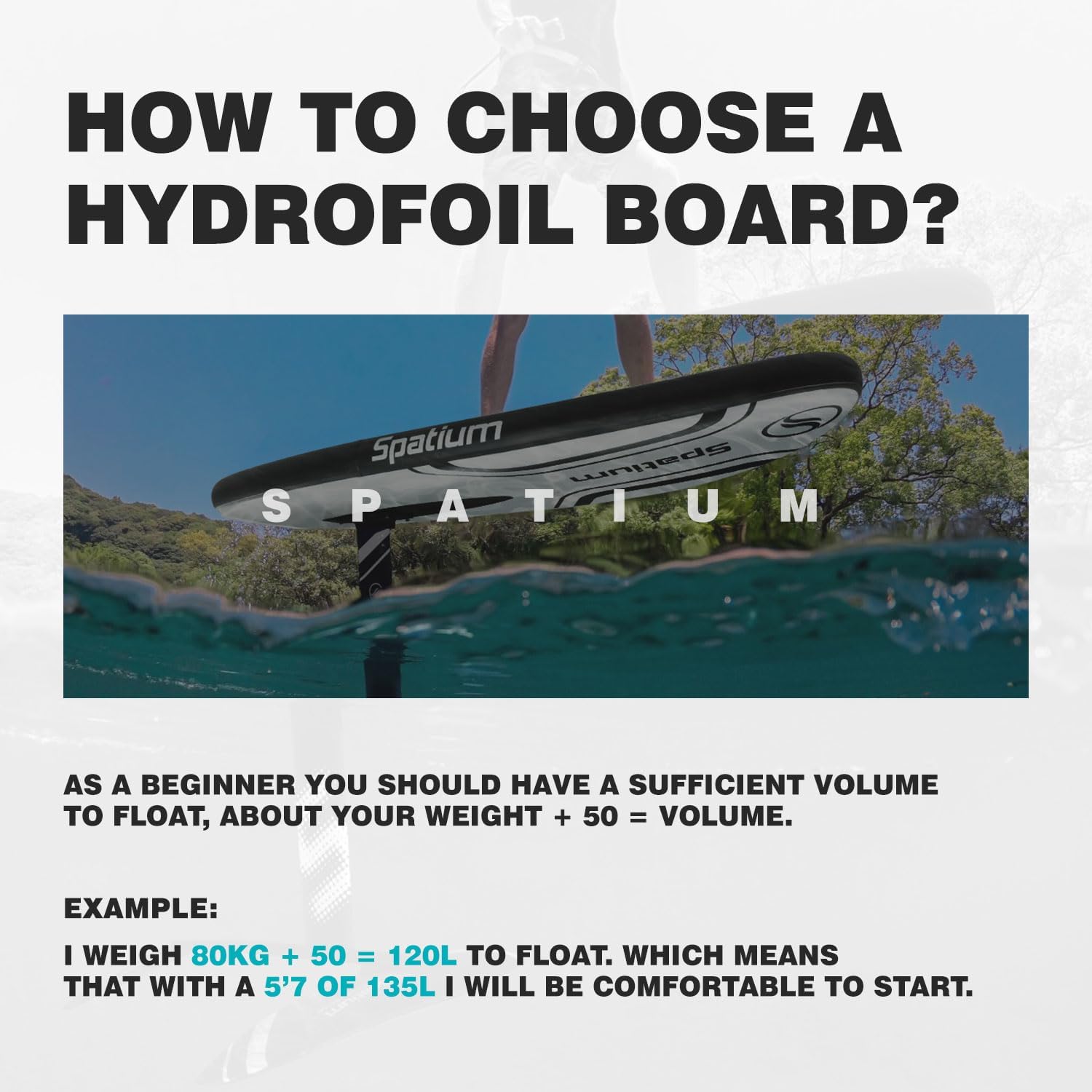 Spatium Unpowered Hydrofoil Boards Inflatable Foil Board Foiling Surfing with F200 Foil Boarding Without Motor