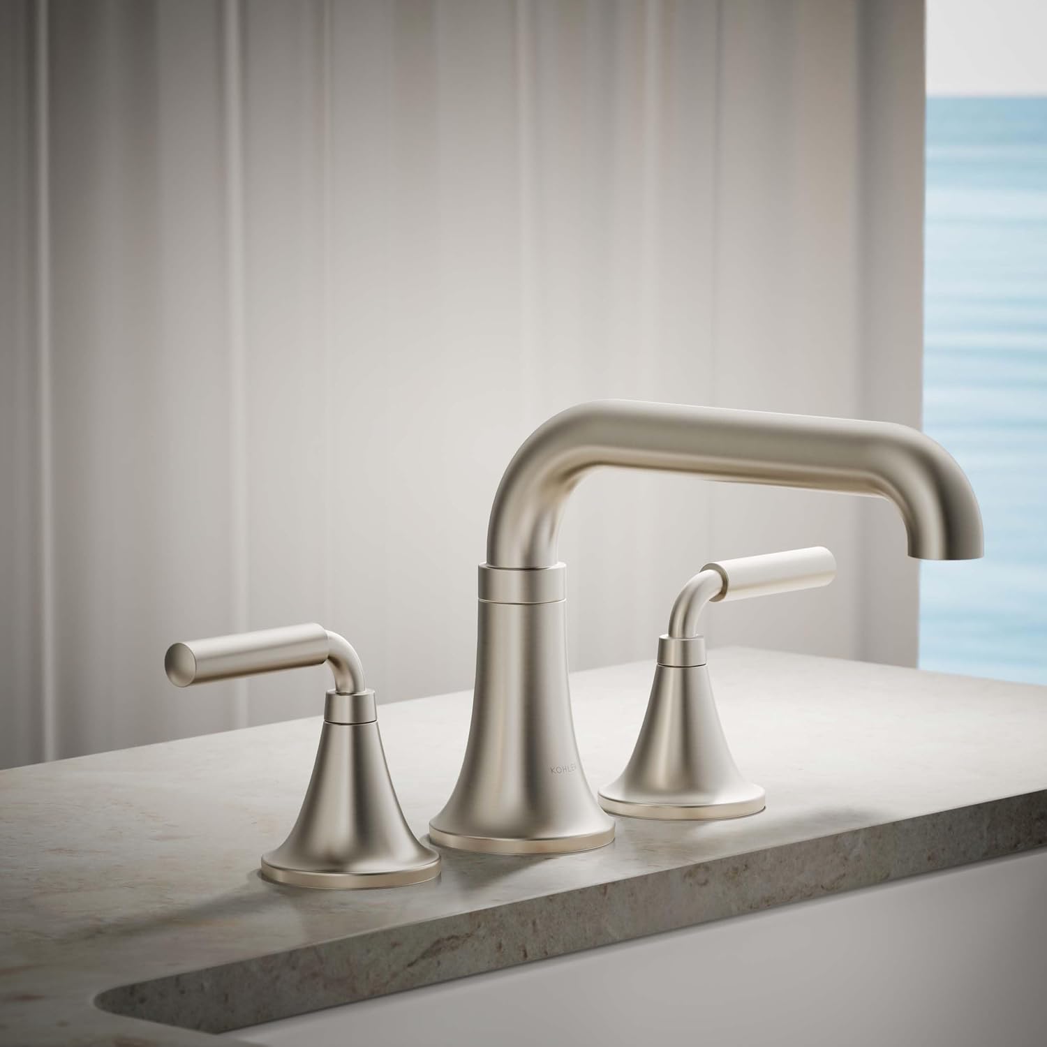 Kohler T27417-4-BN Tone™ Deck-Mount Bath Faucet Trim, Vibrant Brushed Nickel