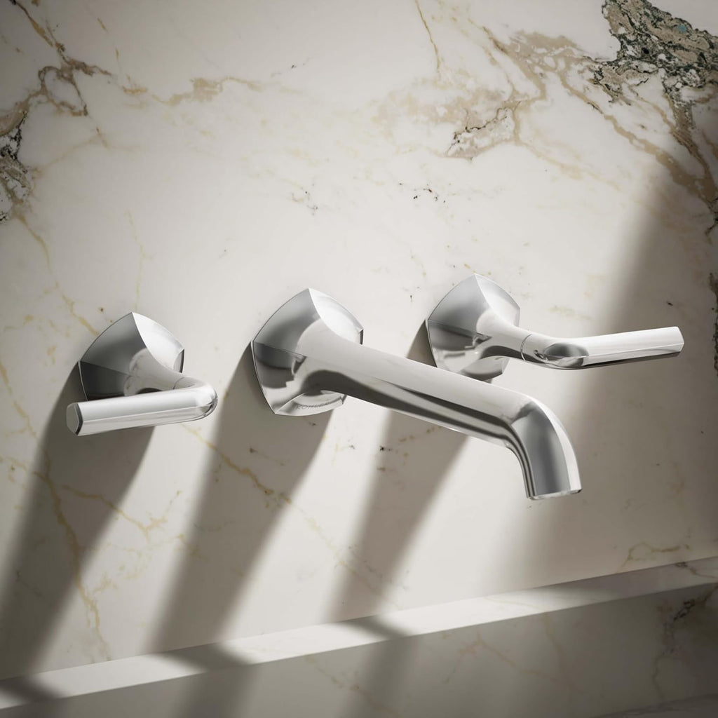 KOHLER T27013-4-CP Occasion Wall-Mount Bathroom Sink Faucet Lever Handle Trim in Polished Chrome