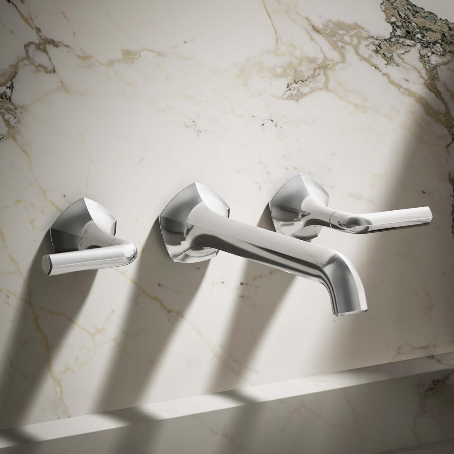 KOHLER T27013-4-CP Occasion Wall-Mount Bathroom Sink Faucet Lever Handle Trim in Polished Chrome