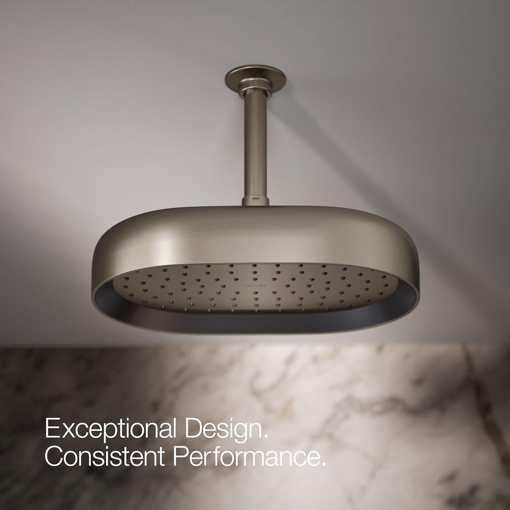 Kohler 26293-G-BN Statement® Oblong 12' single-function rainhead, 1.75 gpm, Vibrant Brushed Nickel
