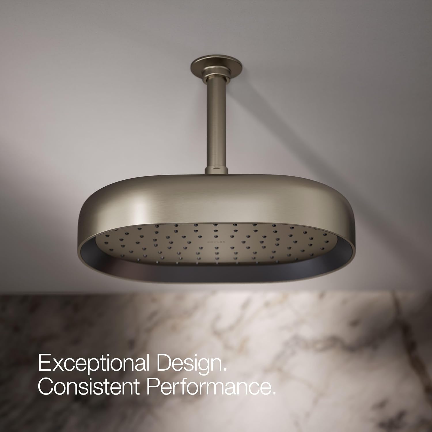 Kohler 26293-G-BN Statement® Oblong 12' single-function rainhead, 1.75 gpm, Vibrant Brushed Nickel