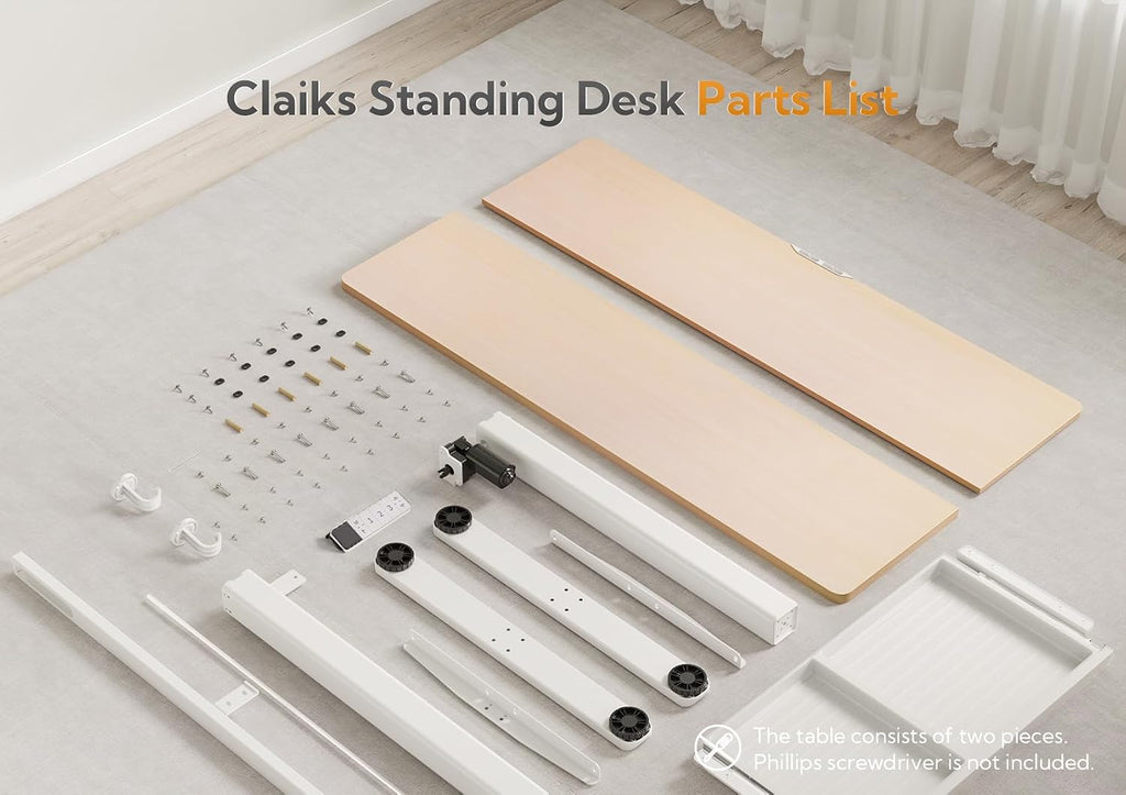 Claiks Standing Desk with Drawers, 48x24 Inch Stand Up Electric Adjustable Height Sit Stand Desk for Computer Workstation, Natural