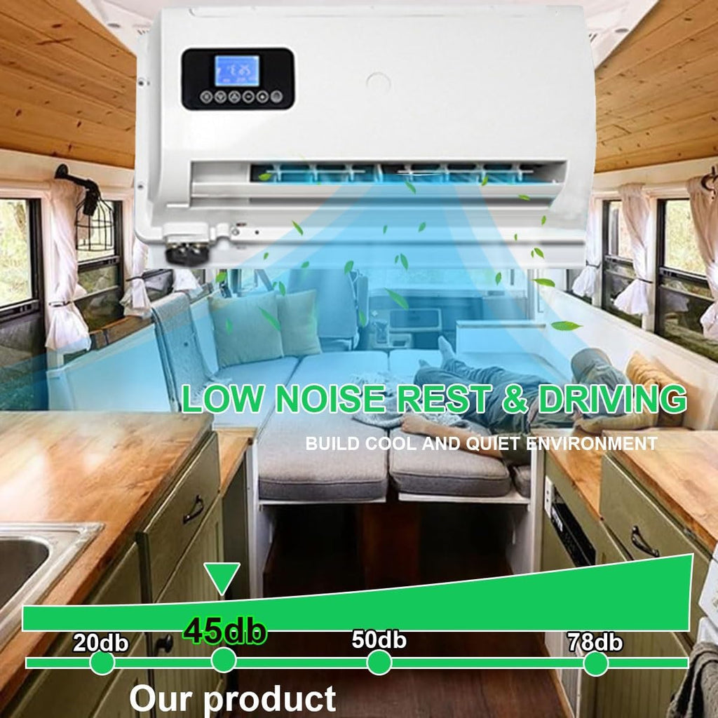 DC 12V Air Conditioner Electric RV Rooftop Air Conditioner Unit Split Cool Parking Air Conditioning Scroll Compressor Camper Air Conditioner For Truck BUS Minivans