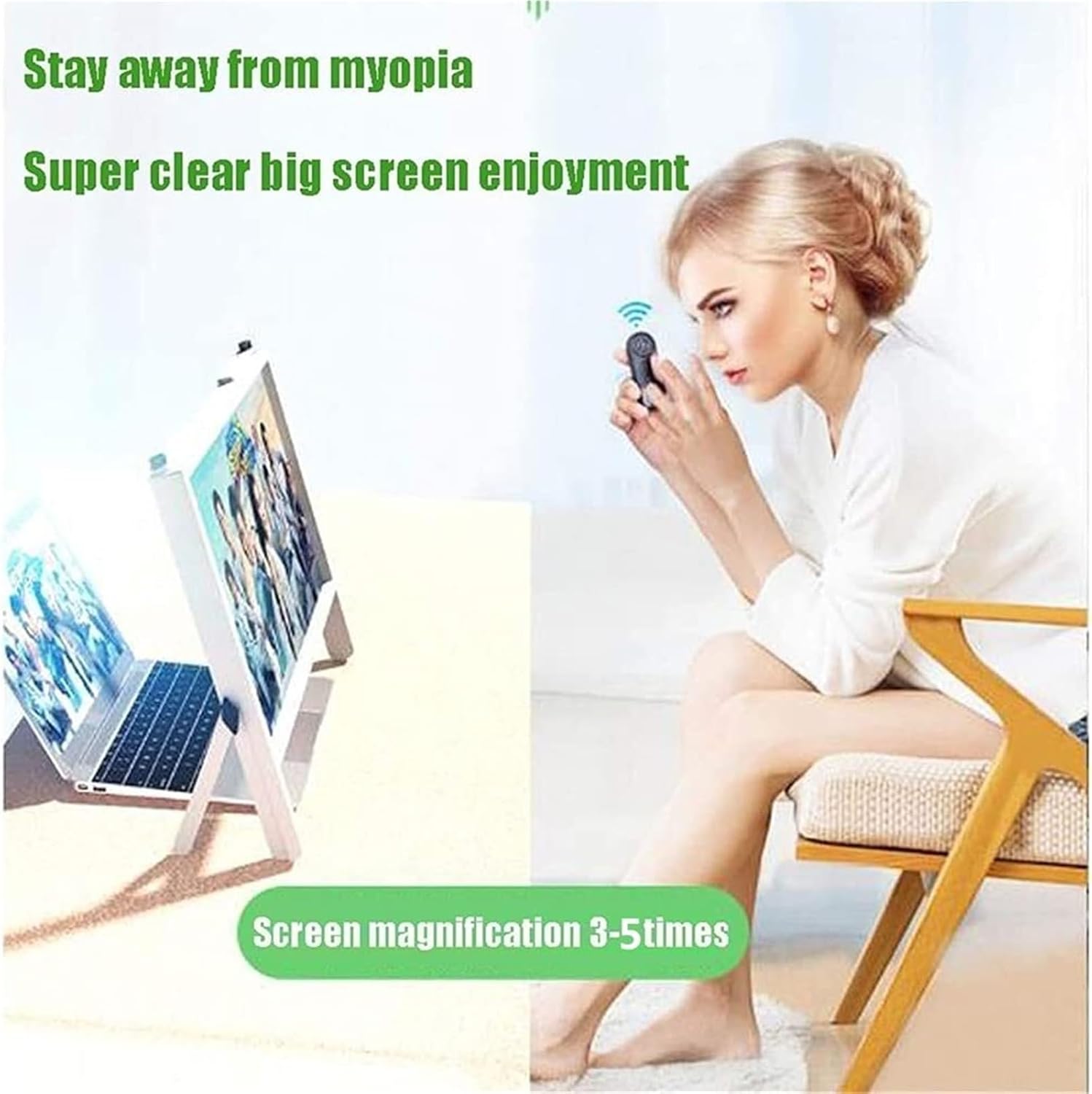 Laptop Screen Magnifier,22' 3X Reading Magnifier with Stand,Compatible with 14-18' Laptops,Mobile Screen Extender,Must-Have for Elderly Parents