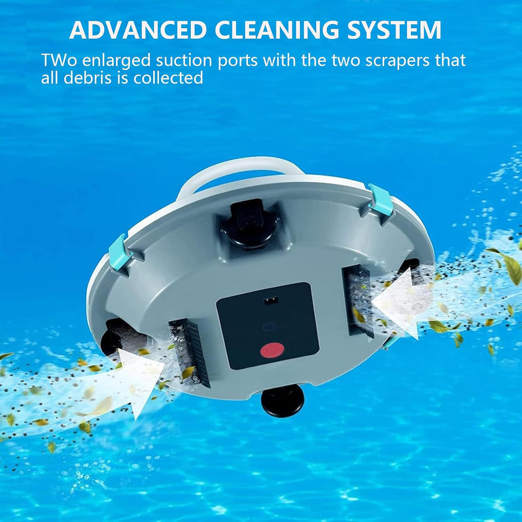 Cordless Robotic Pool Cleaner, Pool Vacuum for Above Ground Pool Come, 120 Mins Running Time, Self-Parking, Pool Vacuum Inground Pools, Lightweight Pool Robot,220V