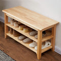 XKZG Storage Bench Wooden Shoe Rack Bench Simple Style Wood Entryway Bench (Natural,31.5')