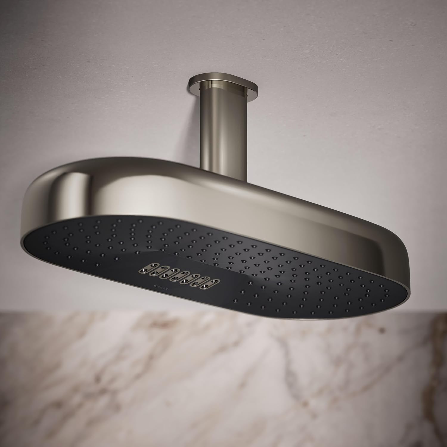 Kohler 26297-SN Statement® Oblong 18' two-function rainhead, 2.5 gpm, Vibrant Polished Nickel