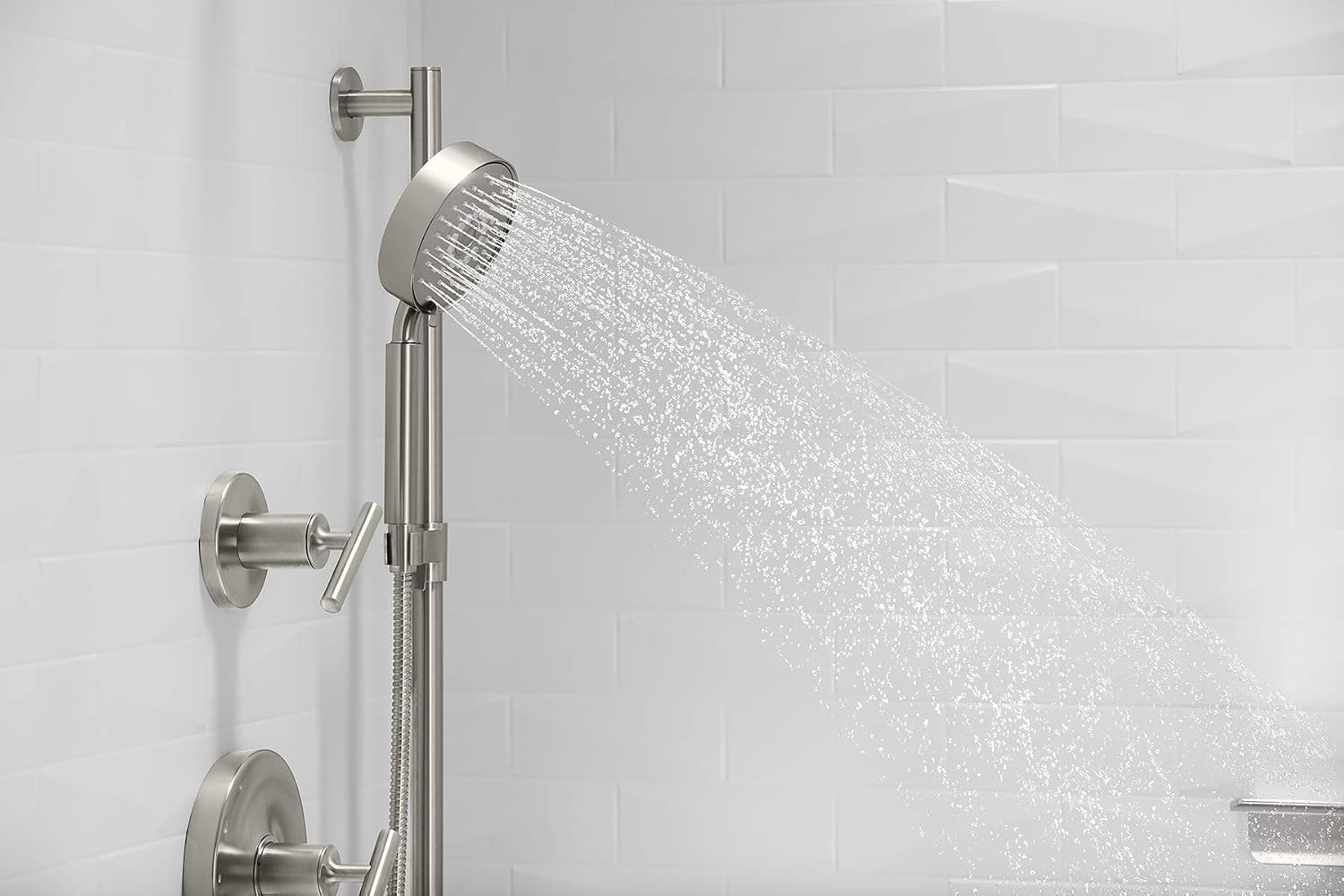 KOHLER 22178-BN Purist 2.5¬†gpm¬†Multifunction Hand Shower Kit with¬†Katalyst¬†Air-Induction Technology, Vibrant Brushed Nickel