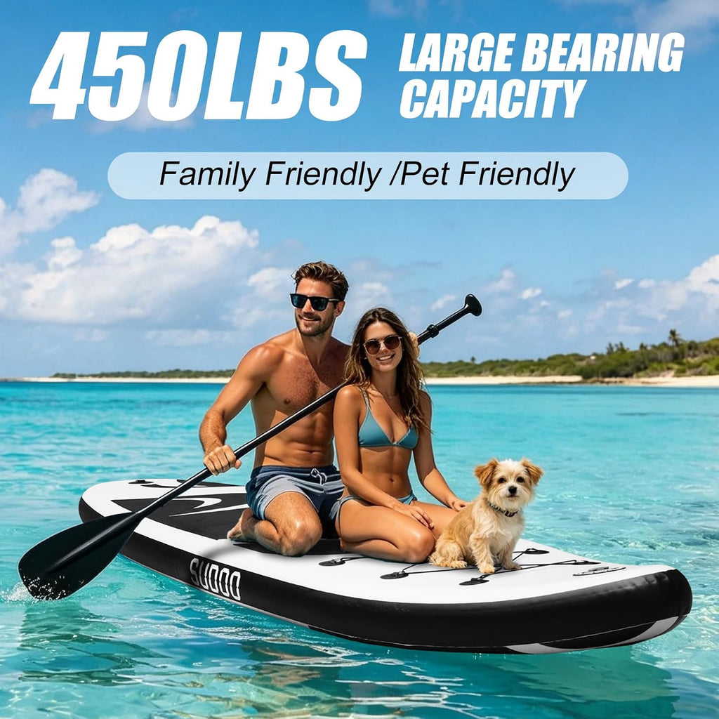 SUDOO Inflatable Stand Up Paddle Board 10'/ 10'6' SUP with 450LB Weight Capacity Adjustable Paddle Wide Stable Non Slip EVA Deck Complete Accessories for Adults Beginners Youth Outdoor Water Sports