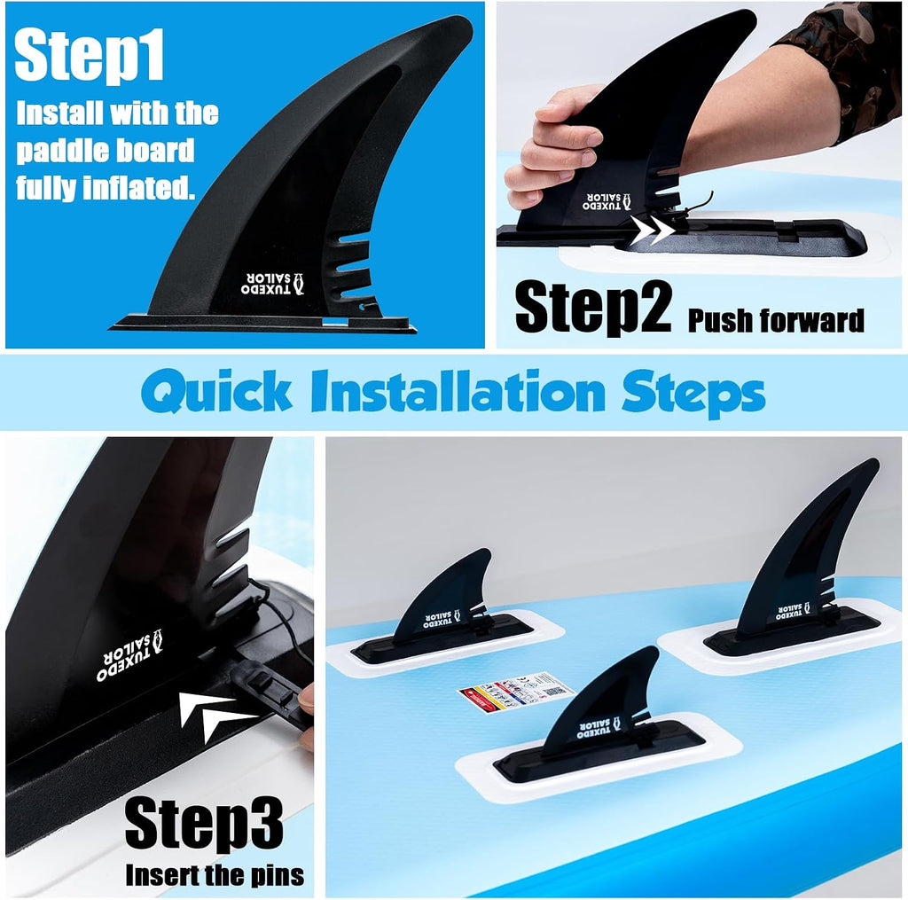 Tuxedo Sailor 10'6'×33'×6' Inflatable Stand Up Paddle Board with Premium SUP Accessories,Adults & Youth for All Skill Levels, Included with Board, Paddle, Pump, Fins, Backpack Blue Paddleboard