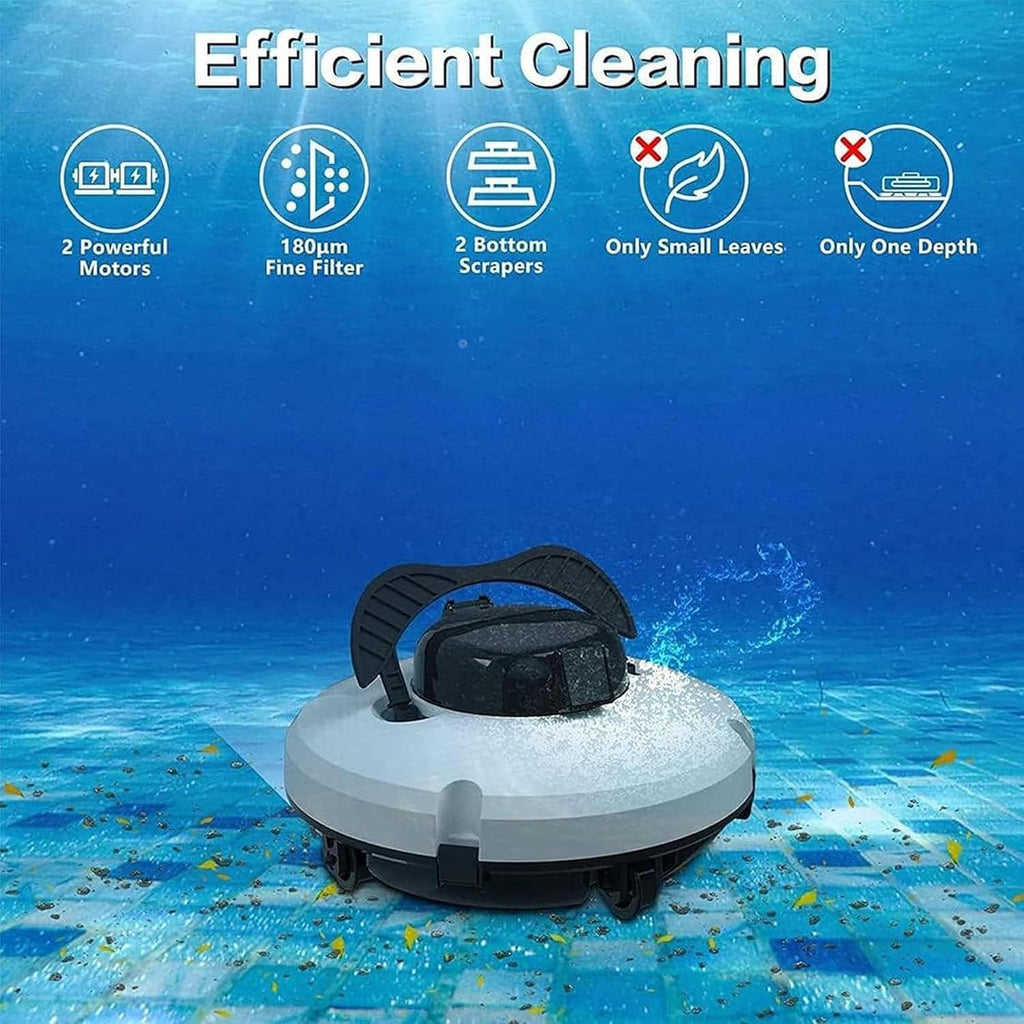 Swimming Pool Hoover,Rechargeable Automatic Pool Cleaning Robot,Wireless Intelligent Cleaning Underwater Cleaning Suction Unit
