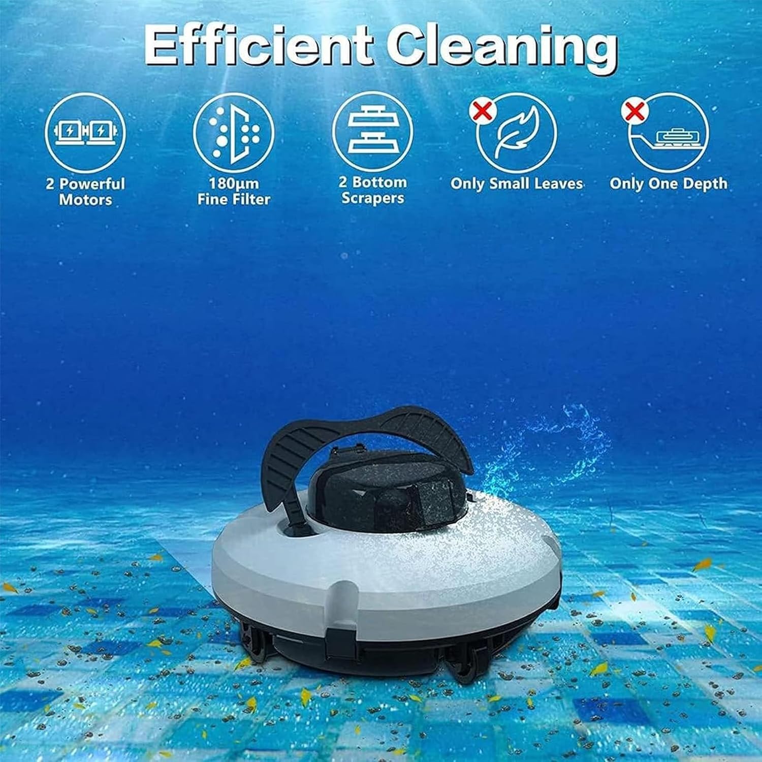 Swimming Pool Hoover,Rechargeable Automatic Pool Cleaning Robot,Wireless Intelligent Cleaning Underwater Cleaning Suction Unit
