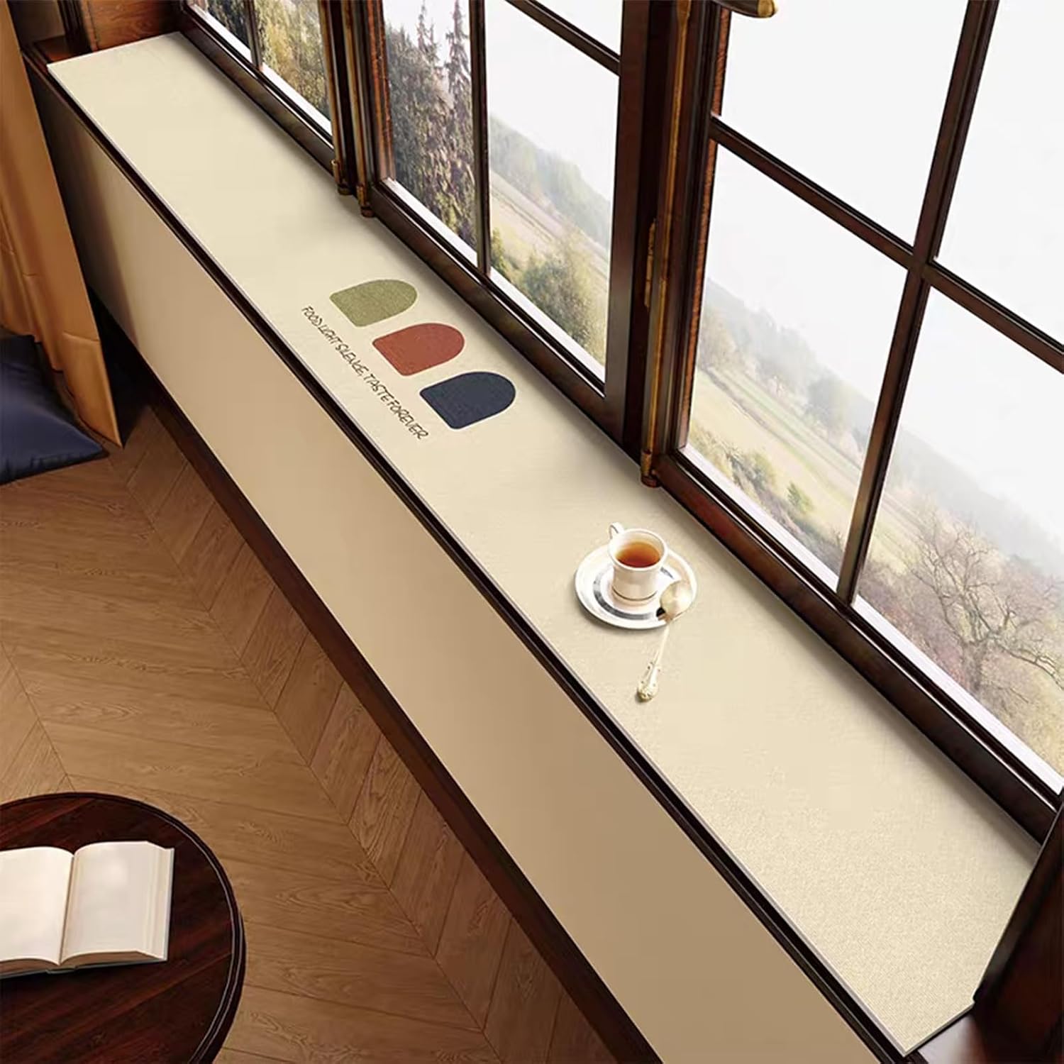 Window Sill Mats Non Skid Inside Windowsill Cushion with Pattern, Dust Proof Window Sill Protector, Balcony Bathroom Waterproof Liner Pad Guard(24x71in/60x180cm)