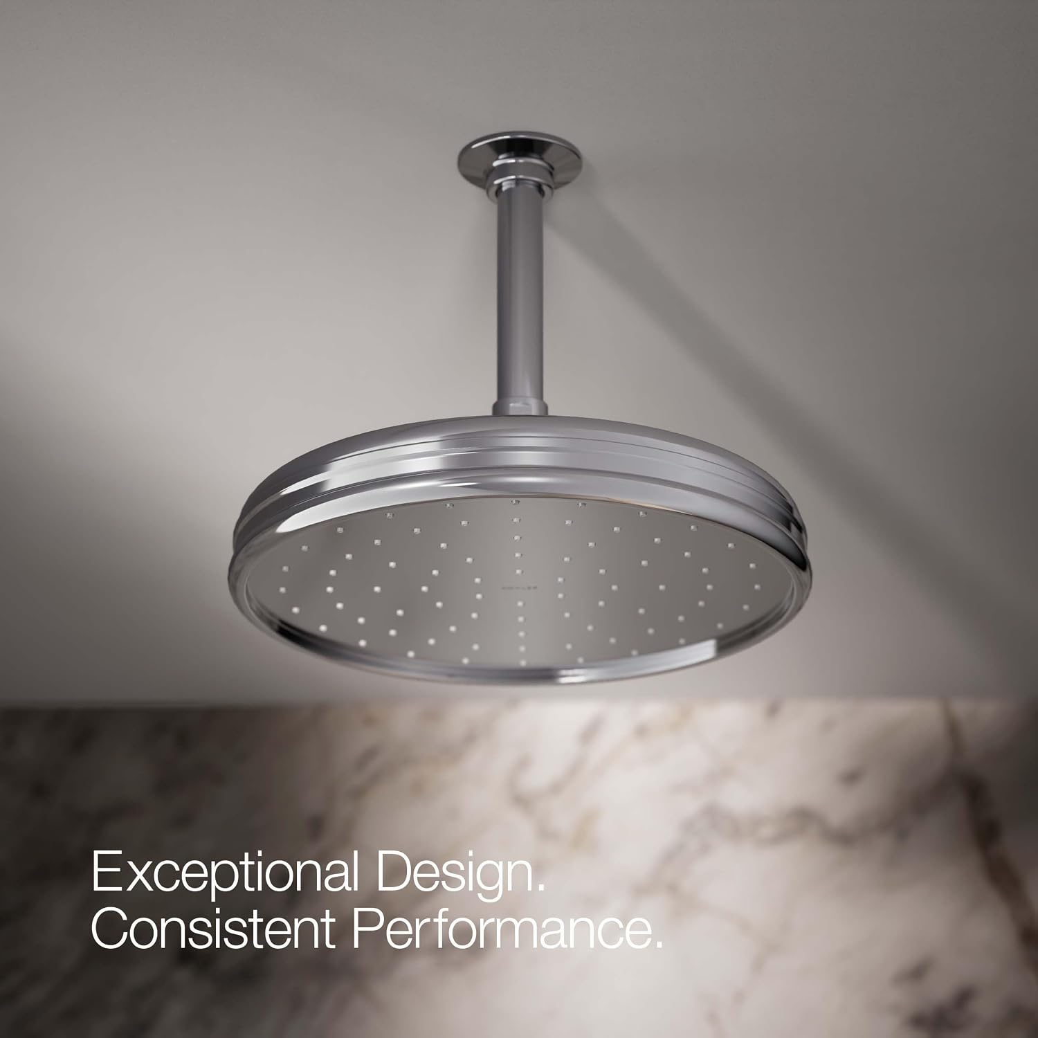 Kohler 13693-CP Traditional 10' single-function rainhead, 2.5 gpm, Polished Chrome