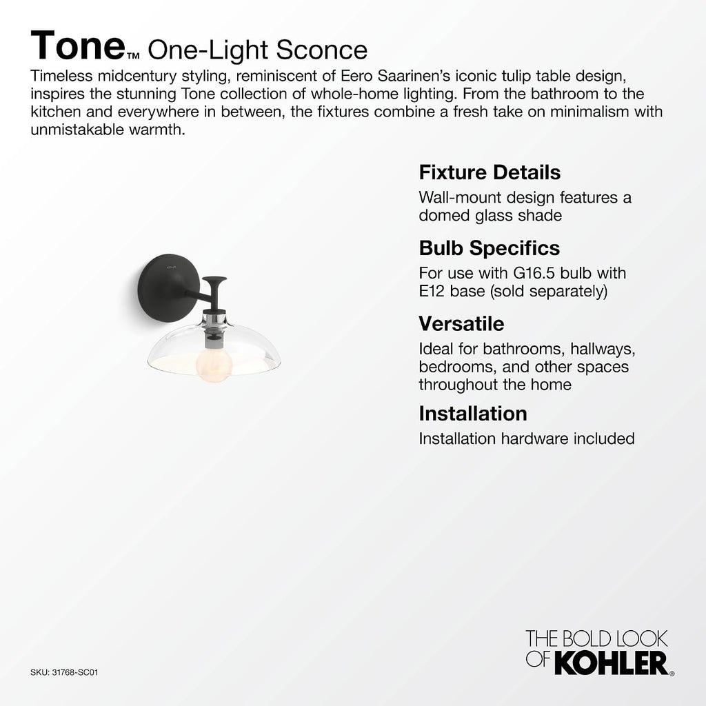 Kohler Tone 1 Light Sconce - Brushed Nickel