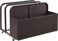 Crosley Furniture Palm Harbor Wicker Outdoor Storage Pool Caddy for Toys, Floats, Patio Furniture Cushions