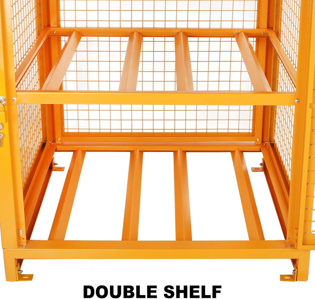Sidasu Propane Tank Storage Cabinet - 31'x30'x35' Yellow Steel Box Holds 4 Cylinders (Fits 3,5,11,20,30,33lb Tanks)