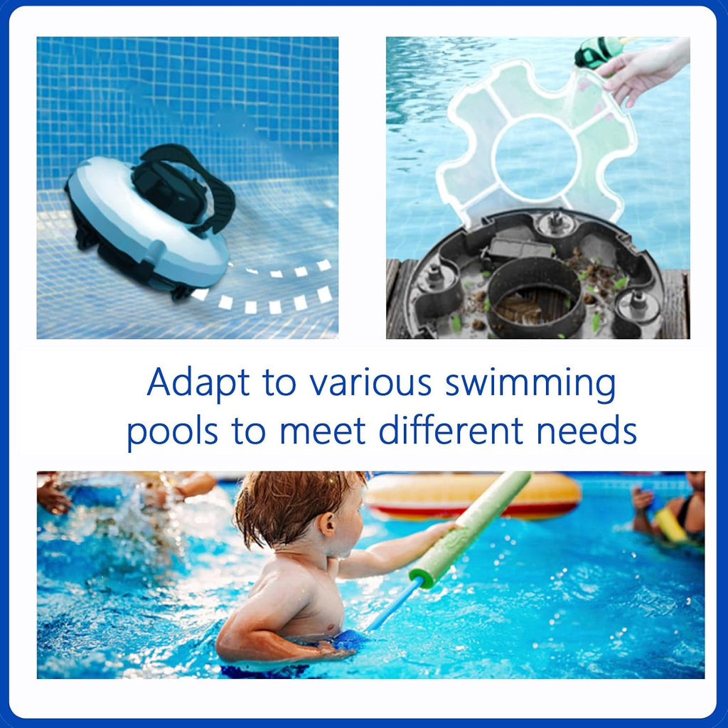 Cordless Pool Cleaning Robot with Battery, Cordless Pool Vacuum Robot,Intelligent Pool Vacuum Cleaner, Pool Vacuum, Rechargeable Robotic Pool Cleaners