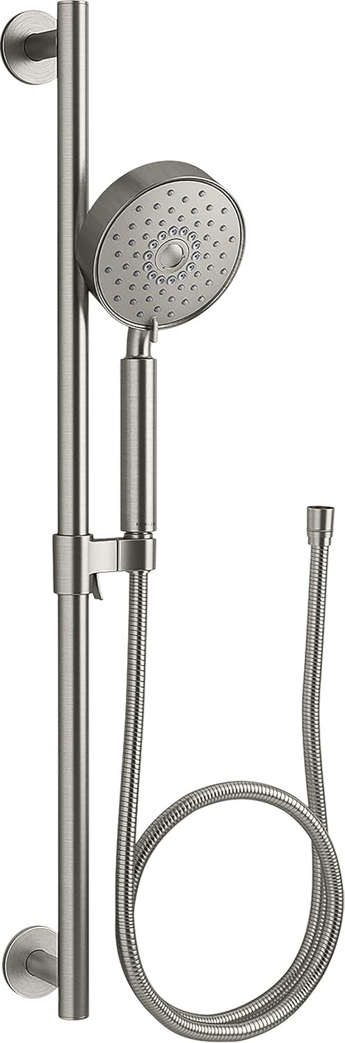 KOHLER 22178-BN Purist 2.5¬†gpm¬†Multifunction Hand Shower Kit with¬†Katalyst¬†Air-Induction Technology, Vibrant Brushed Nickel
