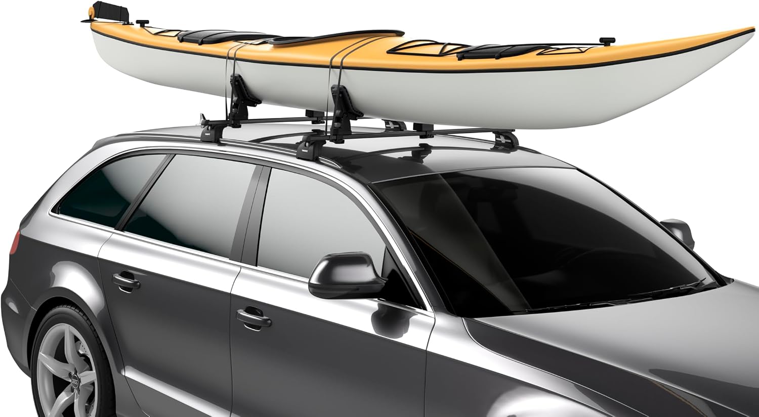 Thule DockGrip - Carries up to 36' Wide Kayaks and SUPs - Fits All Hull Shapes - Fits Most roof Rack Cross Bars - Kayak roof Rack - Stand up Paddleboard Compatible - 85lb Weight Capacity