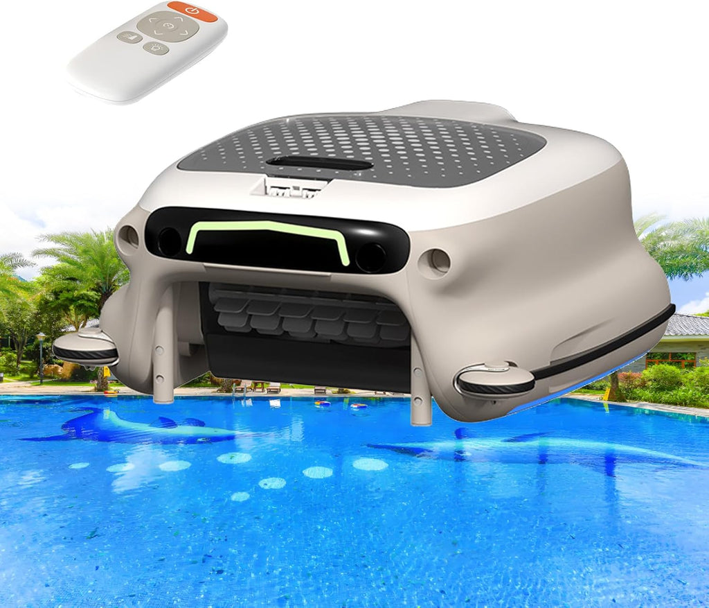 Pool Cleaning Robot | Manual Remote Control Pool Skimmer, Four Sensors, 3 Cleaning Modes, Uv-Resistant Housing, 10l Basket, Can Remove Leaves, Hair, Sediment, Pollen,Dead Insects From The Pool