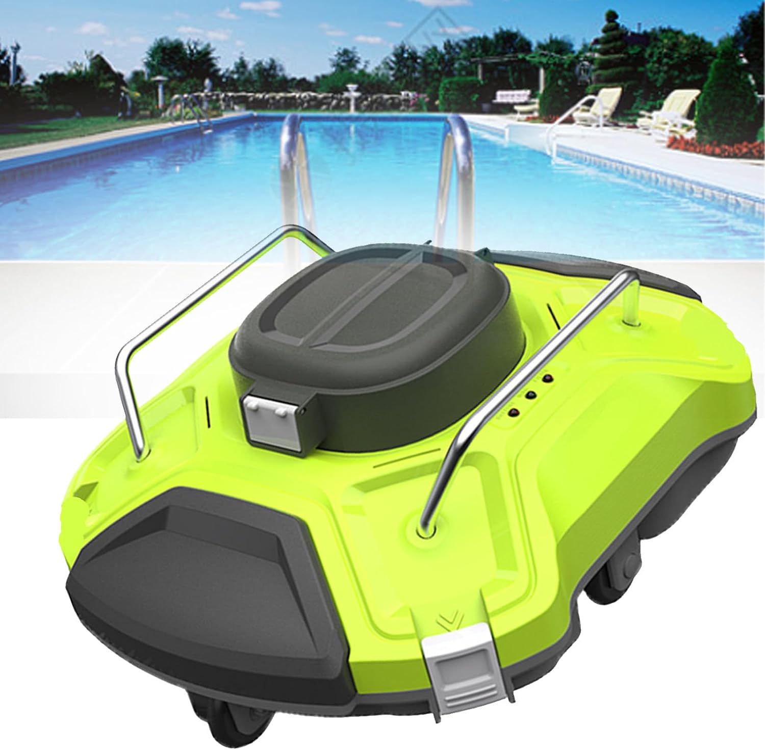 Cleaner Automatic Pool Vacuum,Pool Cleaner Automatic,Cordless Pool Cleaner Automatic,Automatic Cleaning Robot,for Above Pools Up to 80m²,with Strong Suction