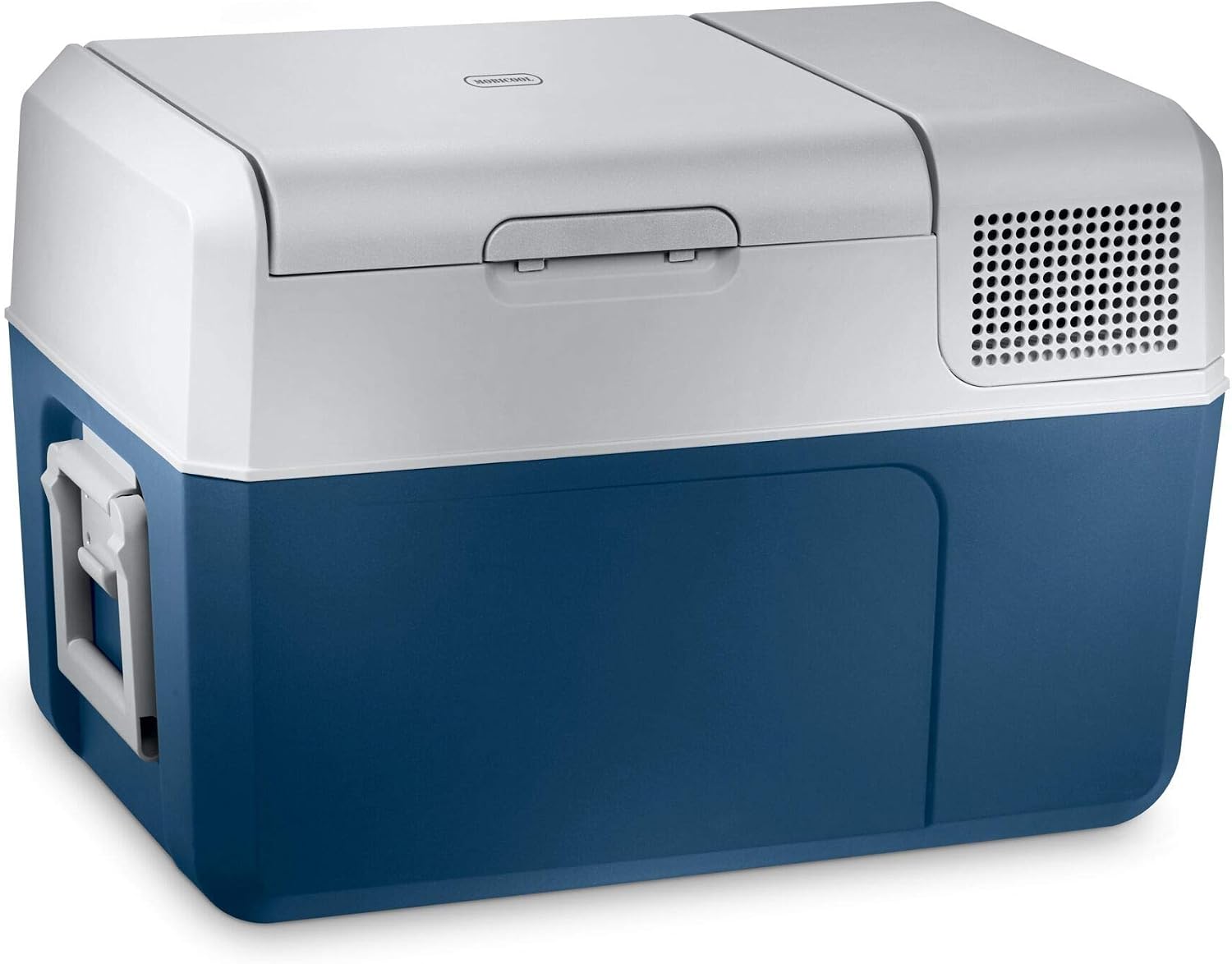 Mobicool MCF60-58 l Compressor Cooler, Blue/Grey, Cool Box 12/24 V DC / 100-240 V AC, Mini Fridge for Car, Truck, Boat, Motorhome and Power Socket
